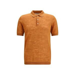 Brooksfield Orange Linen Polo Men's Shirt